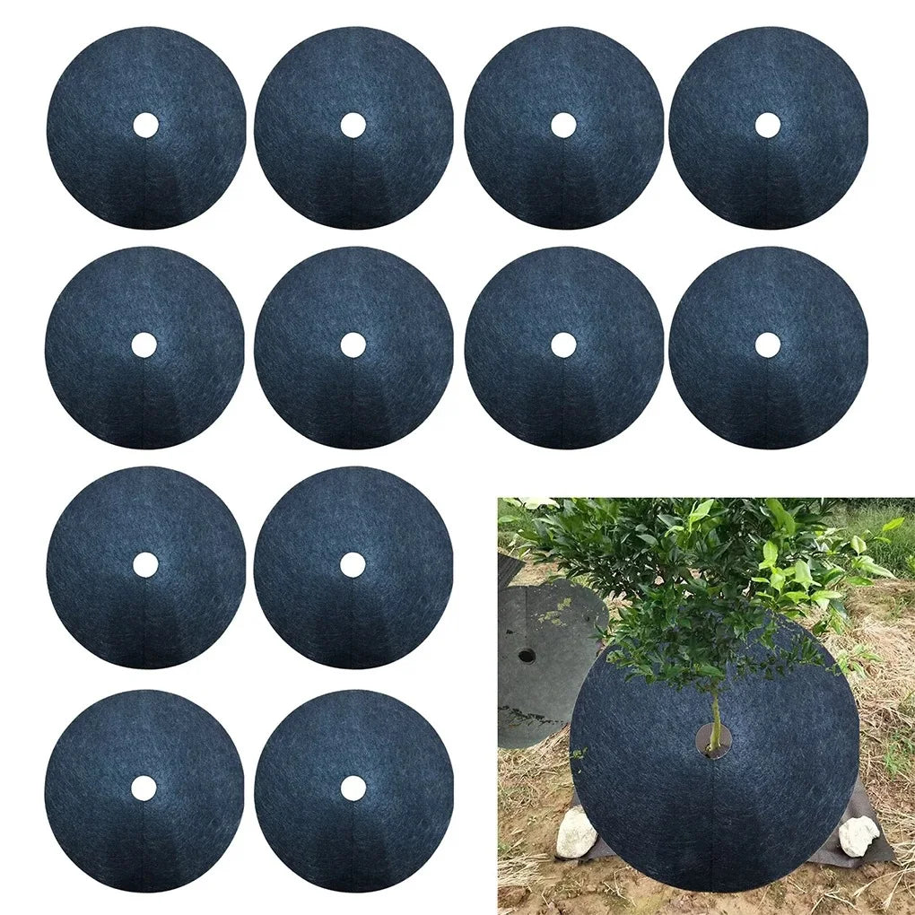 New Tree Protection Weed Mats: Eco-Friendly Mulch Ring for Weed Control - Round Weed Barrier Plant Cover for Indoor & Outdoor Gardens