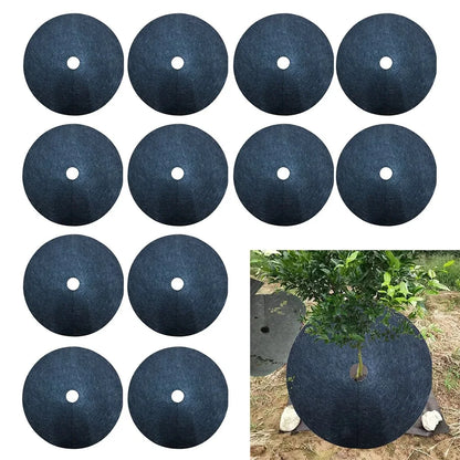New Tree Protection Weed Mats: Eco-Friendly Mulch Ring for Weed Control - Round Weed Barrier Plant Cover for Indoor & Outdoor Gardens