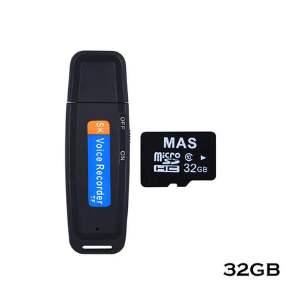 Mini Audio Voice Recorder USB Pen – 16GB/32GB Digital Sound Recorder for Meetings & Interviews