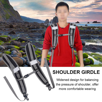 Nylon Durable Backpack Shoulder Straps - Adjustable, Repair Parts Accessory, Yellow + Gray