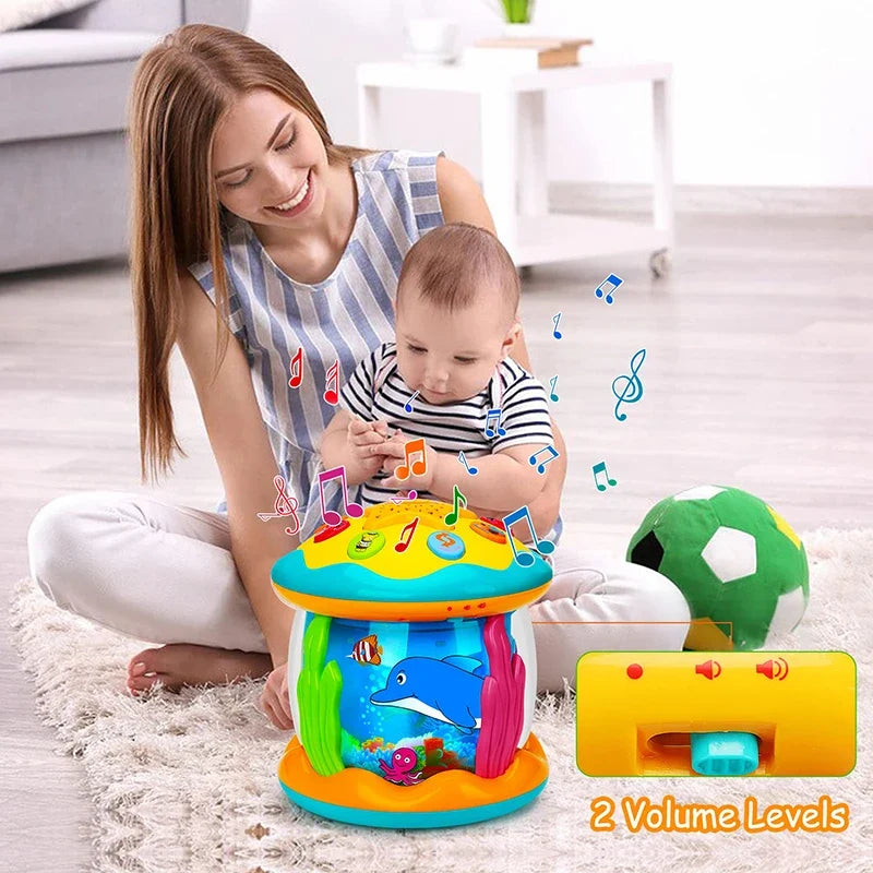 Baby Ocean Light Projector Toy - Musical Montessori Sensory Learning Toy for Toddlers 1-3 Years
