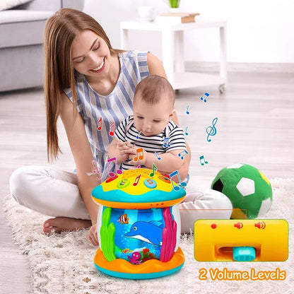 Baby Ocean Light Projector Toy - Musical Montessori Sensory Learning Toy for Toddlers 1-3 Years