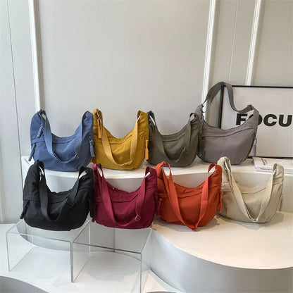 New Nylon Fabric Shoulder Bag – High Capacity Women's Crossbody Messenger Bag, Versatile & Leisure Hobo
