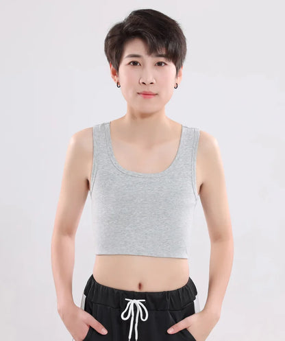 Women’s Half-Length Corset Top – Pullover Breast Binder with Bandage Tank Vest for Lesbian & Trans FTM