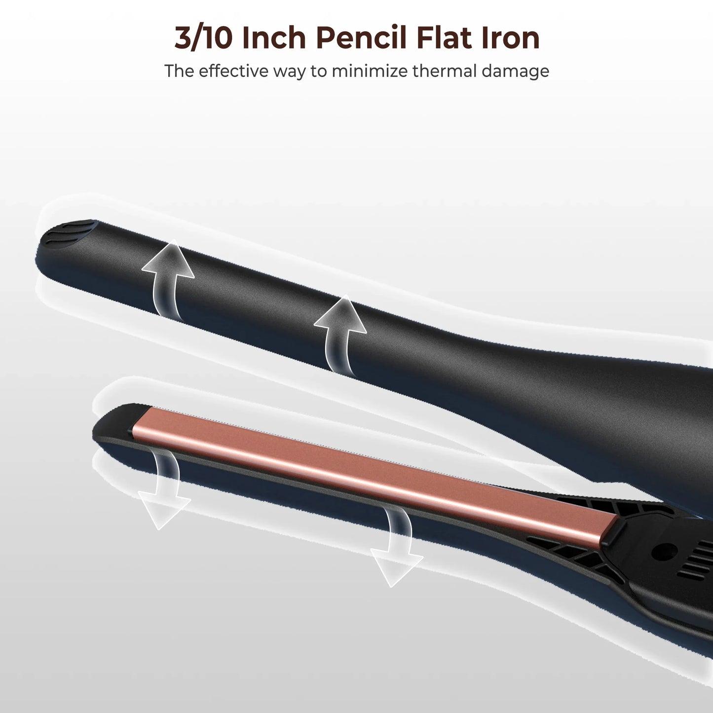 Mini Pencil Flat Iron for Short Hair, Ceramic Hair Straightener, Tiny Straightening Iron, Beard Straightener for Men & Women