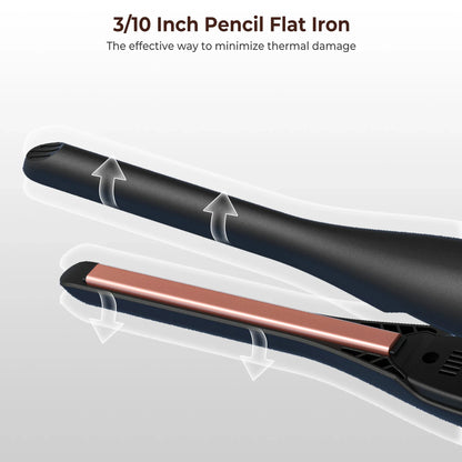 Mini Pencil Flat Iron for Short Hair, Ceramic Hair Straightener, Tiny Straightening Iron, Beard Straightener for Men & Women