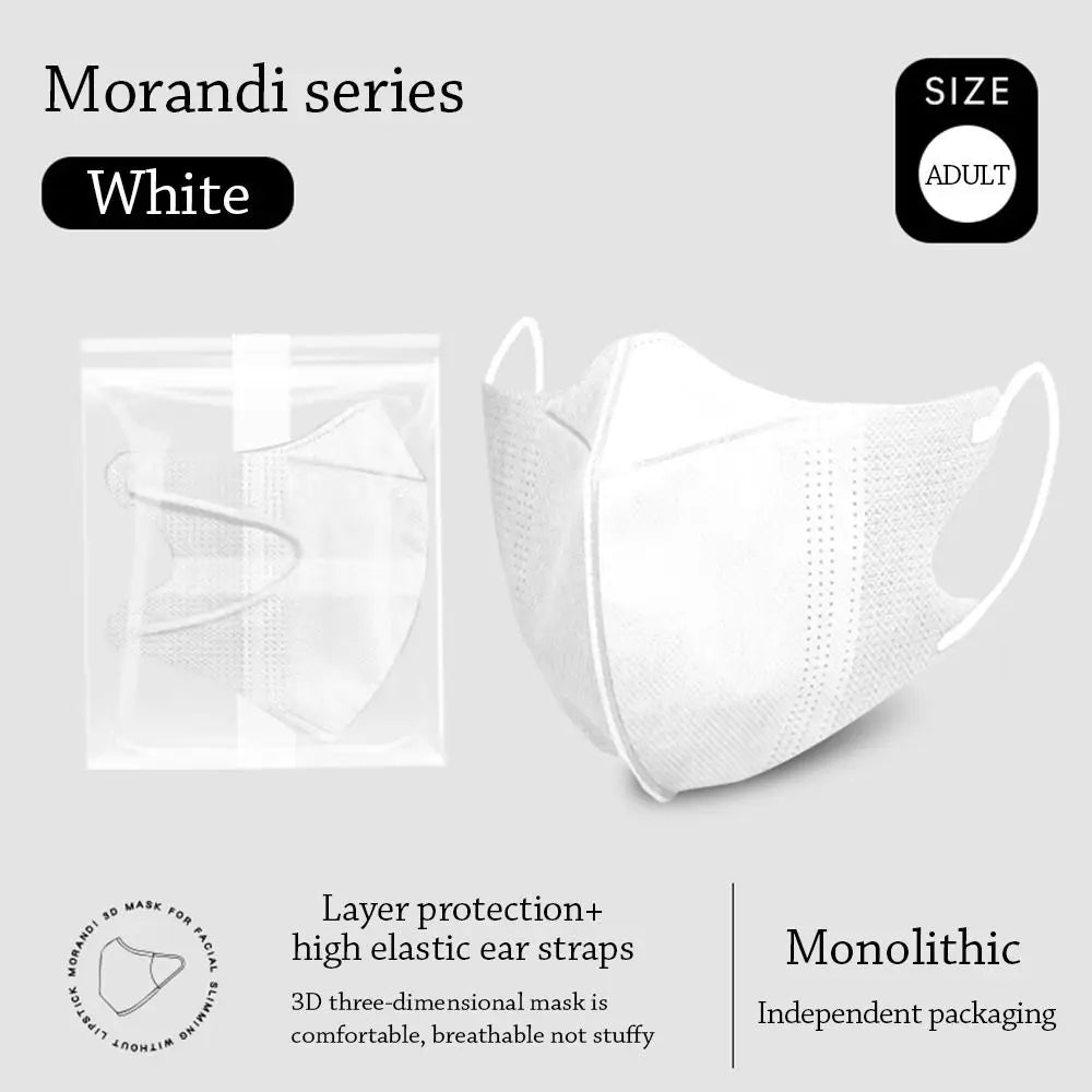 10-Pack Adult Morandi Fish Mask – Summer Slim Edition 3-Layer Approved Respirator Face Masks