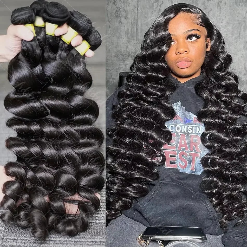 Body Wave Brazilian Human Hair Bundles – 1/3/4 Bundle Deals Natural & Jet Black Hair Extensions