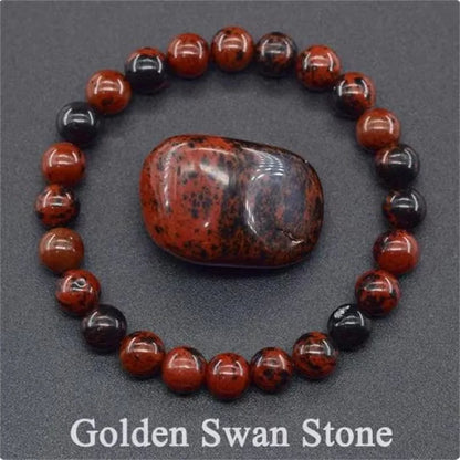 8MM Natural Epidote Zoisite & Lava Stone Bead Bracelet - Tiger Eye & Quartz Jewelry for Women