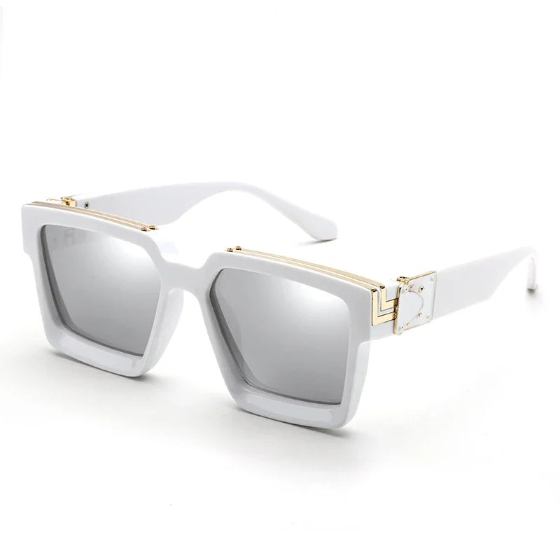 Luxury Designer Square Oversized Sunglasses — UV400 Fashion Thick Frame for Men & Women