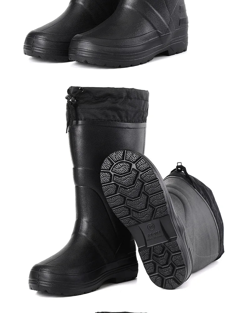 2025 Men’s High-Quality EVA Rain Boots – Non-Slip, Waterproof Winter Snow & Work Shoes with Platform