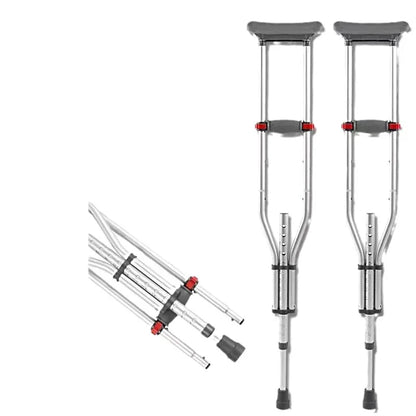 Aluminum Alloy Detachable Foldable Underarm Crutches — Armpit Walking Stick Mobility Aid for Elderly & Disabled