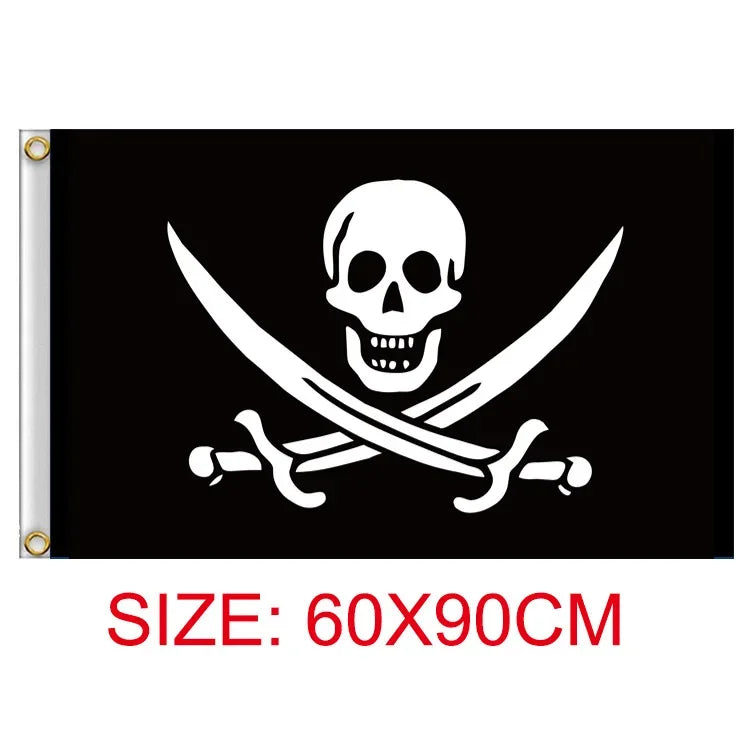 One Piece Pirate Skull Flag – Luffy Straw Hat Pirates Wall Decor & Banner for Kids' Bedroom, Gift