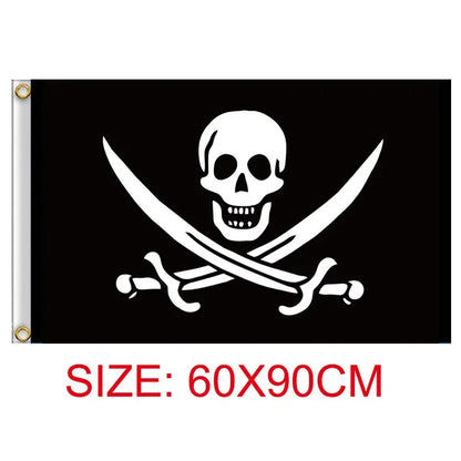 One Piece Pirate Skull Flag – Luffy Straw Hat Pirates Wall Decor & Banner for Kids' Bedroom, Gift