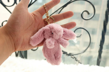 Cute Cartoon Rabbit Keychain | Pompom Stuffed Animal Bag, Car & Phone Pendant Gift for Girls