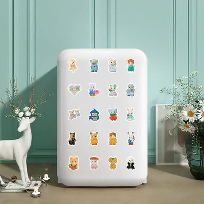 100/200pcs Calico Critters Stickers — Waterproof Cartoon Decals for Laptops, Scrapbooks, Skateboards & Kids’ Decor