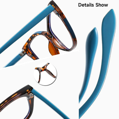 Fashion Cat Eye Reading Glasses for Women – Anti Blue Light Blocker Eyeglasses, Double Color Frame Computer Readers