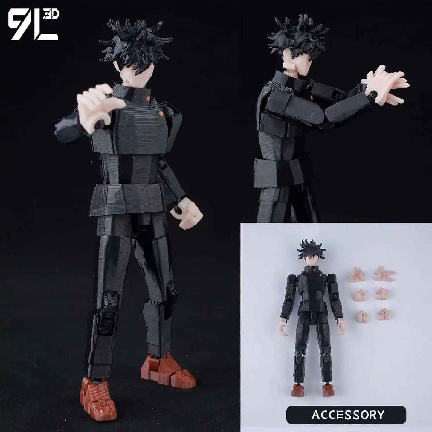 9L3D Printed Anime Action Figures — Jujutsu Kaisen Sukuna, Yuji, Yuta, Satoru Gojo Movable Mannequin Toys