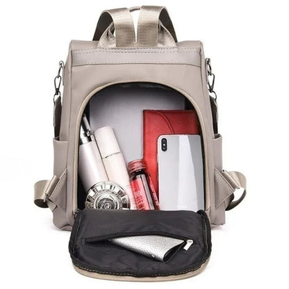 Multi-Functional Women's Nylon Backpack - Waterproof, Lightweight, Large Capacity with Detachable Shoulder Strap
