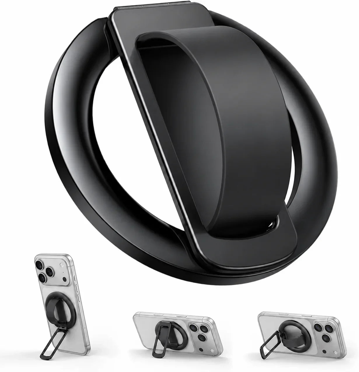 Silicone Magnetic Phone Ring Holder - MagSafe Rotatable Wristband Stand & Grip