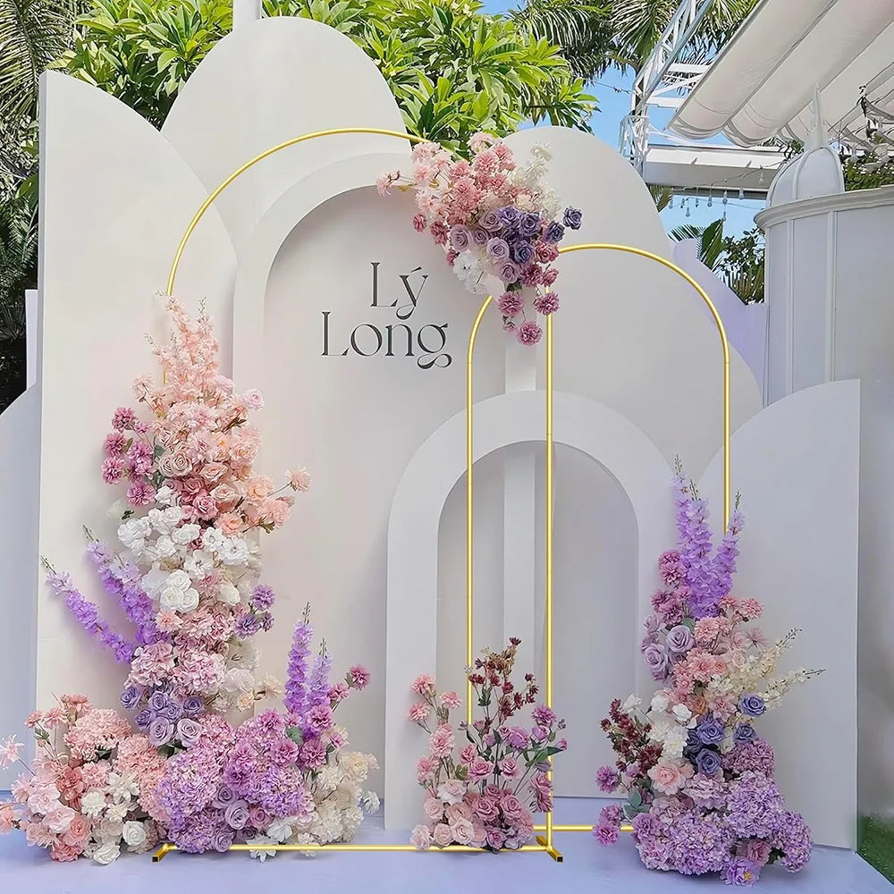 Metal Gold Wedding Arch Stand – 3.9FT/5.9FT/7.2FT Backdrop for Ceremony, Birthday & Baby Shower