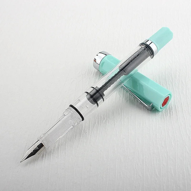 3059 Piston Fountain Pen – High-Quality Transparent Resin with EF/F Nib (0.38/0.5mm) for Business & Gift
