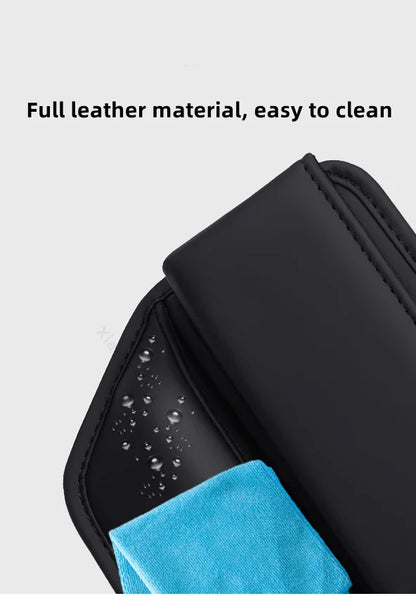 Leather Car Seat Gap Organizer – Multifunction Console Crevice Filler, Side Storage Box with Cup Holder, Car Interior Storage Pocket