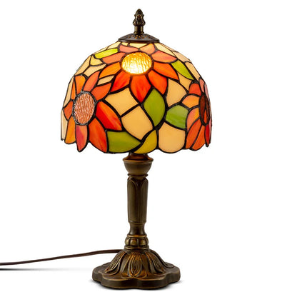 Retro Stained Glass Table Lamp – Colorful E27 Art Lampshade, Mediterranean Baroque Style Bedside Bedroom Décor Light