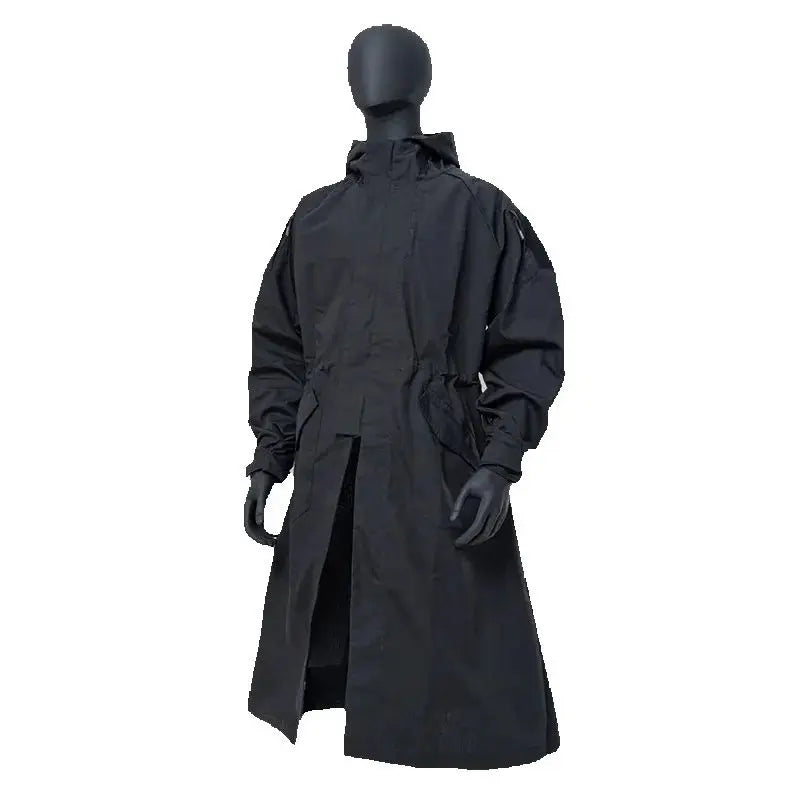 Polyester-Cotton Long Tactical Trench Coat – Hooded Outdoor Hunting & Cosplay Jacket