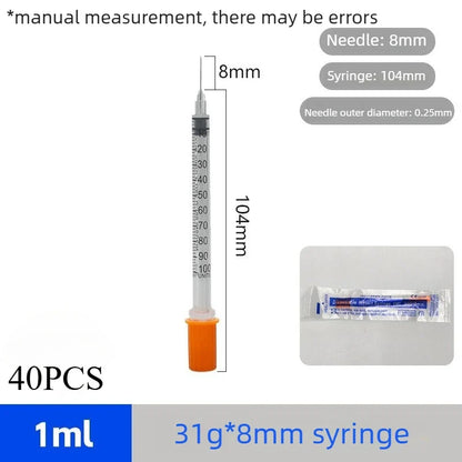 40/80PCS Disposable Veterinary Syringes - Sterile Insulin Needles for Pet & Animal Use