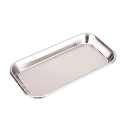 Stainless Steel Cosmetic & Tattoo Storage Tray – Dental, Nail Display, and Equipment Organizer