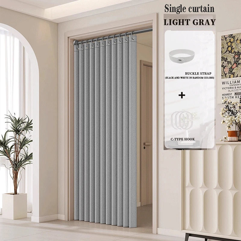 Elegant Folding Door Curtain – No-Punch Design for Privacy & Stylish Home Space Partitioning