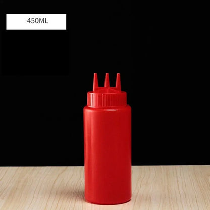 Plastic Squeeze Sauce Bottle – Graduated Jam & Salad Container with 3 Nozzles