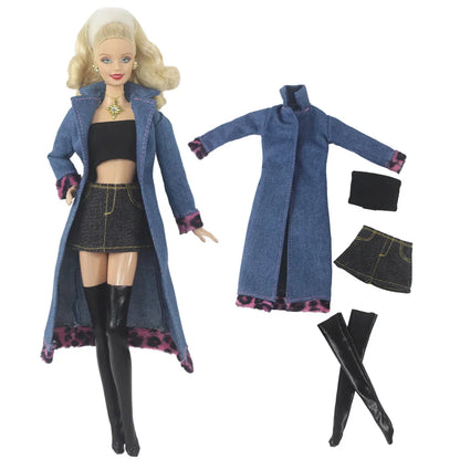 Handmade BABI CLOTHES Leather Overcoat – 11.5 Inch 30cm Doll BJD Outfit Accessories Gift