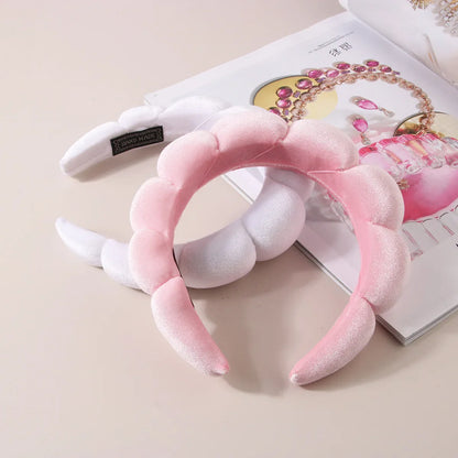 Sponge Spa Headband with Wristbands – Wide Padded Face Washing, Skin Care, Makeup Removal & Shower Headband for Women & Girls