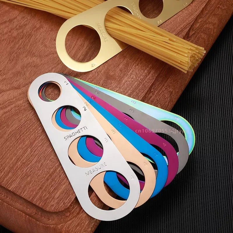 Stainless Steel Spaghetti Measurer - Your Pasta Portion Perfectly Measured with Kitchen Cake Ruler Tapeline - Free Measuring Kitchen Tool