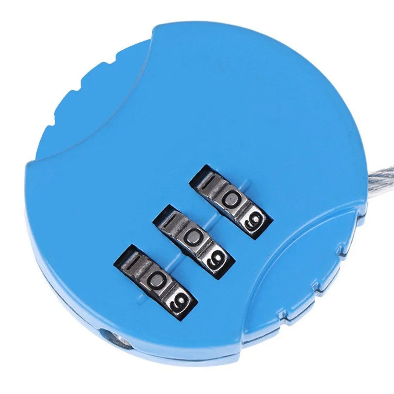 3-Dial Combination Padlock | Metal Code Lock for Suitcases, Luggage & Anti-Theft Mini Coded Lock (4x4cm)