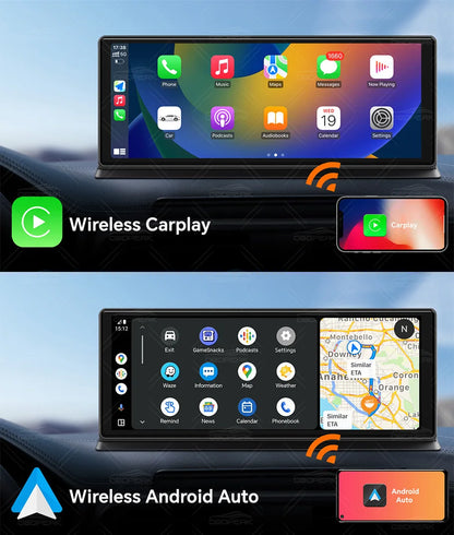 K60 Pro 11.3" Dash Cam — Android 14 AI Screen with 4G+64G, WiFi, GPS, CarPlay & Android Auto Rearview Mirror Recorder