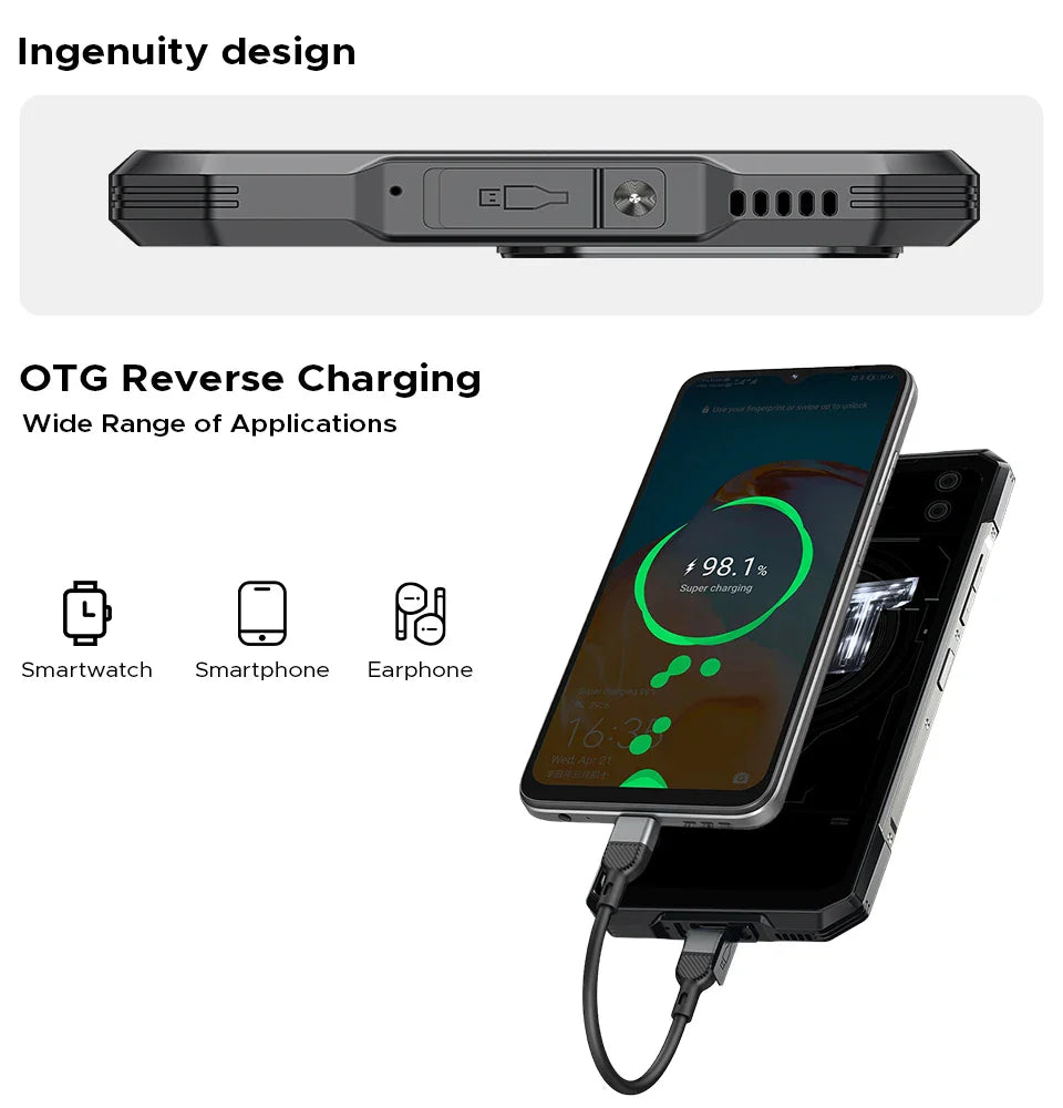 DOOGEE Blade GT Rugged Phone | 6.72'' FHD+, 120Hz LED Light, 12GB RAM, 256GB ROM, 5500mAh Battery, Android 14   2/2