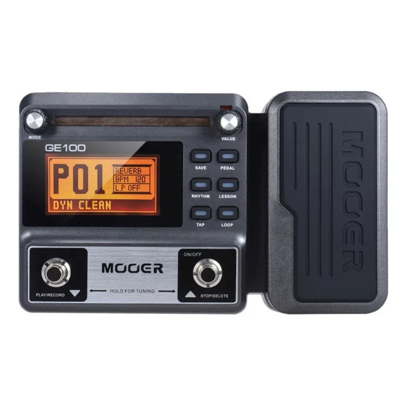 MOOER GE100 Guitar Multi-Effects Processor – Pedal with Loop, Tuner, Tap Tempo, Rhythm, Scale & Chord Lessons