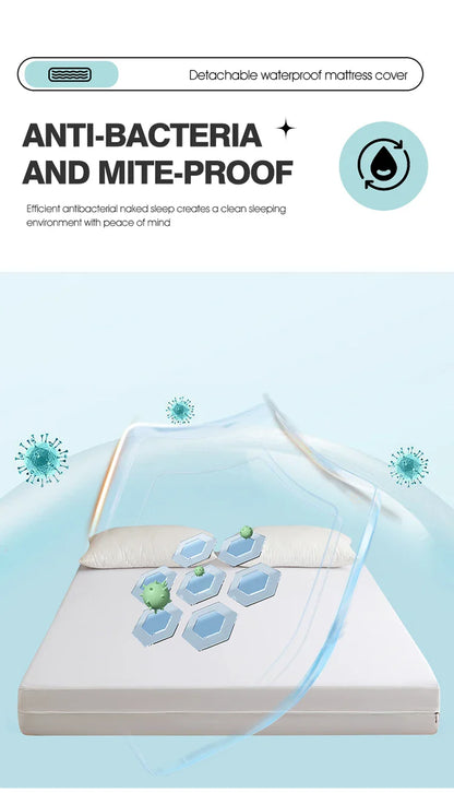 Waterproof Mattress Protector with Zipper - Soft, Breathable & Noiseless Cover for Single, Double, Queen, or King Size Bed