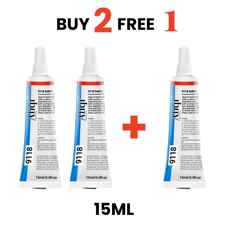 15/60ml Strong Fabric Glue, Transparent Quick-Dry, Waterproof Multipurpose Sewing & Repair Adhesive