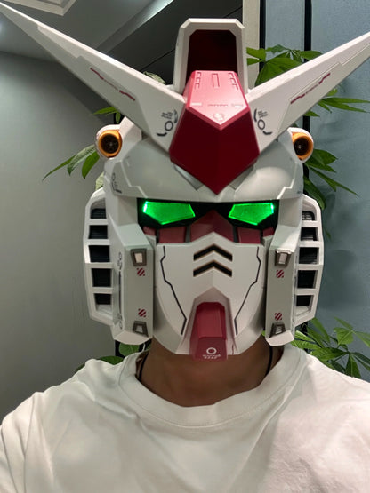 Vol.1 RX-78-02 Cyberpunk Helmet – 1:1 Mech Robot Mask with Touch Control Light, Cosplay Costume & Halloween Toy Gift for Kids