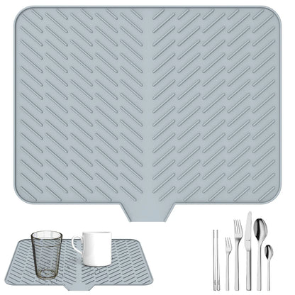 Ultra Absorbent Silicone Dish Drying Mat | Non-Slip, Fast Drying, Heat Resistant & Foldable Pad