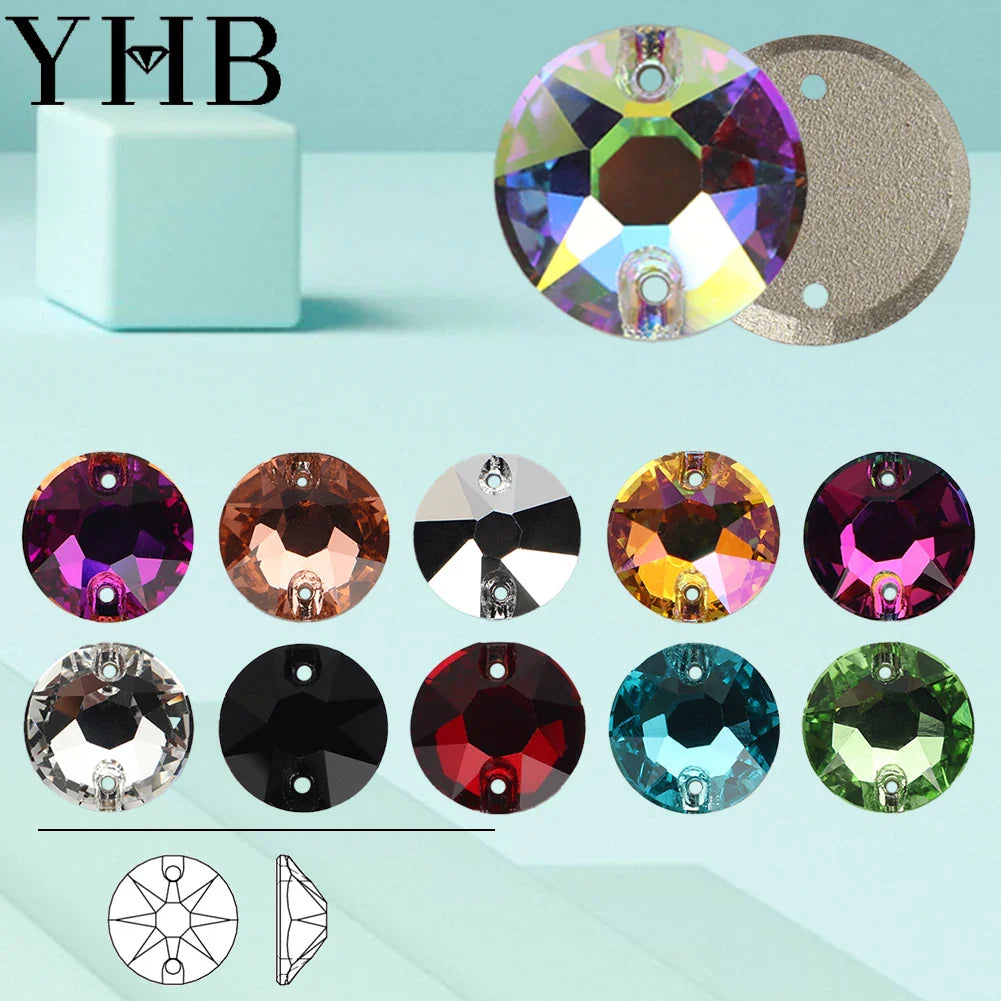 YHB XIRIUS AB Moonlight Glass Crystal — Flatback Sew-On Rhinestones for Garments, Clothes & Bags