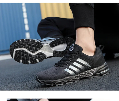 Men’s Air Cushion Running Shoes – Breathable Lightweight Marathon Sneakers for Athletic Training, Comfortable for Women