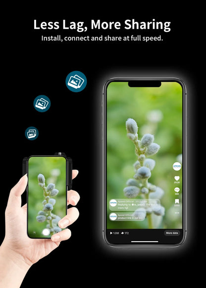 APEXEL 10-20X Zoom HD Macro Lens – Micro Phone Camera Lens for iPhone, Samsung & All Smartphones Eye Macro Photography
