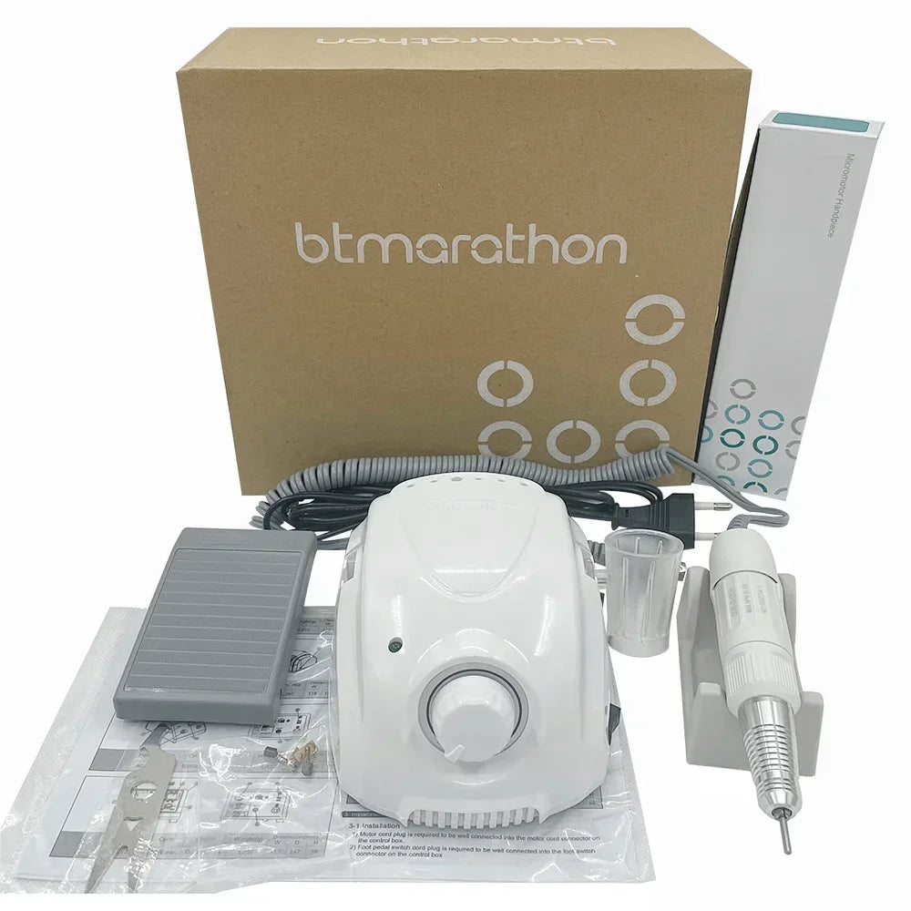 65W Electric Nail Drill BT Marathon Champion-3 – Micromotor Control Box DC30V, 35000RPM, H200 Handle Milling Machine for Manicure