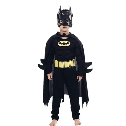 Kids Boys Muscle Superhero Costume — Movie Character Cosplay with Mask & Cloak for Halloween Party