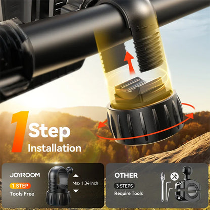 Joyroom Shockproof Bike & Motorcycle Phone Holder – Quick Install Mount with Vibration Dampener for 4.7-7" Phones